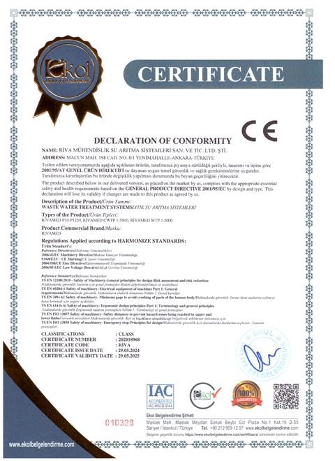 WASTE WATER CE CERTIFICATION